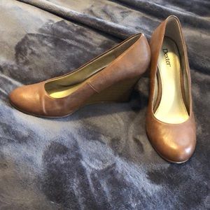 Dexter Brown Faux Leather Wedges